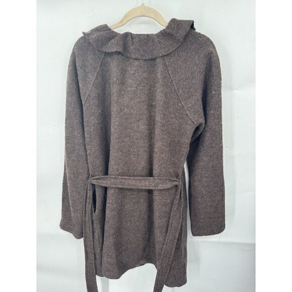 Cynthia‎ Rowley Wool Jacket Women Small Brown Ruffle Bohemian Academia Old Money - Picture 10 of 10